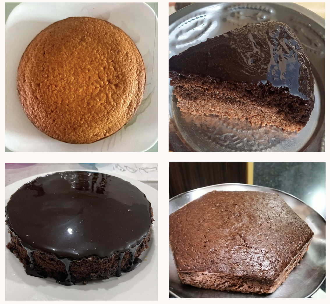 Plain sponge cake, chocolate drip slice, chocolate drip cake, chocolate sponge